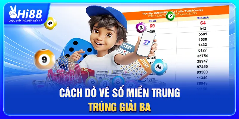 Cách dò vé số miền Trung trúng giải ba